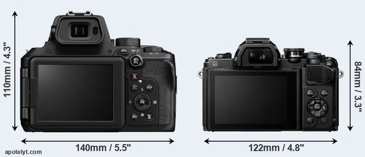 Comparison P950 or E-M10 III rear