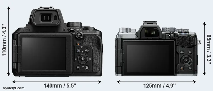 Comparison P950 or E-M5 III rear