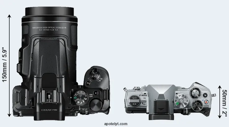 Compare P950 versus E-M5 III top