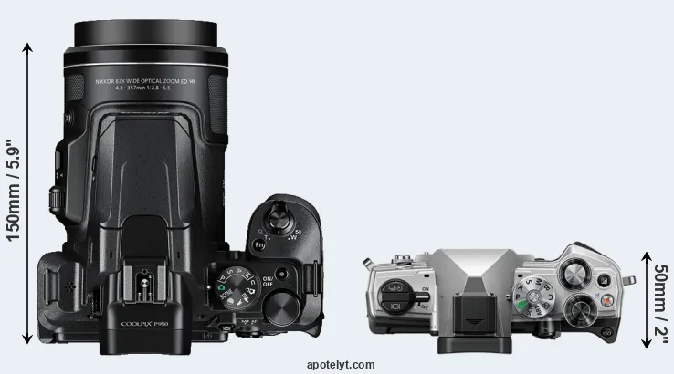 Compare P950 versus OM-5 top