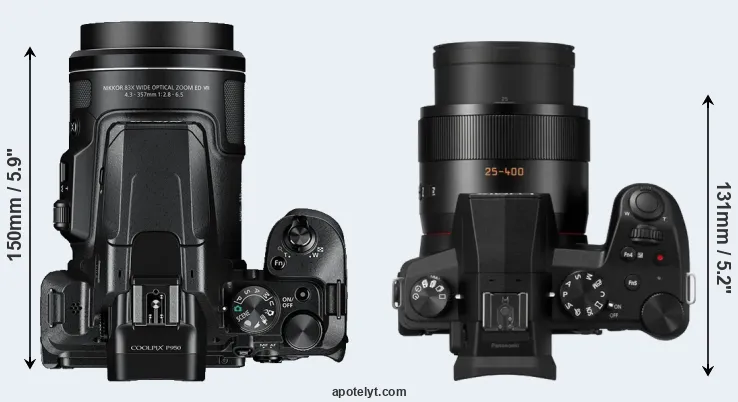 Compare P950 versus FZ1000 II top