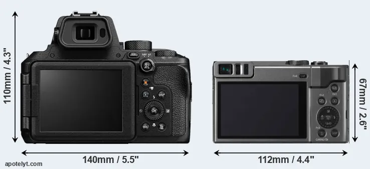 Comparison P950 or ZS70 rear