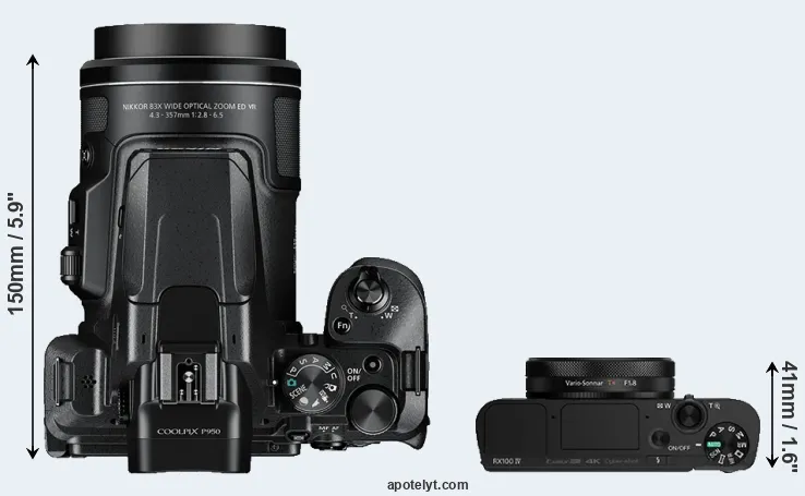 Compare P950 versus RX100 IV top
