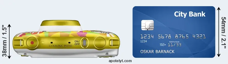 W150 versus credit card top view