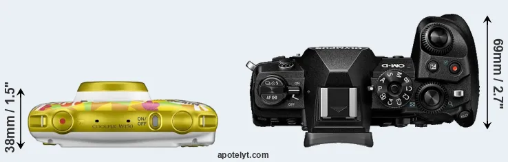 Compare W150 versus E-M1 III top