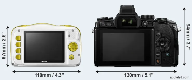 Comparison W150 or E-M1 rear