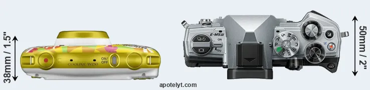 Compare W150 versus E-M5 III top