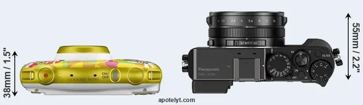Compare W150 versus LX100 top