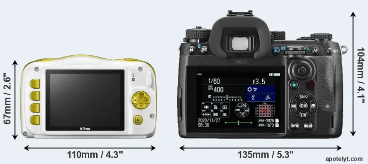 Comparison W150 or K-3 III rear