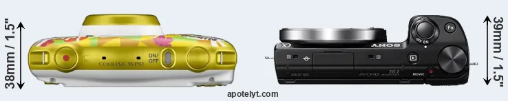 Compare W150 versus NEX-5R top