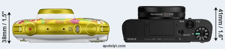 Compare W150 versus RX100 IV top