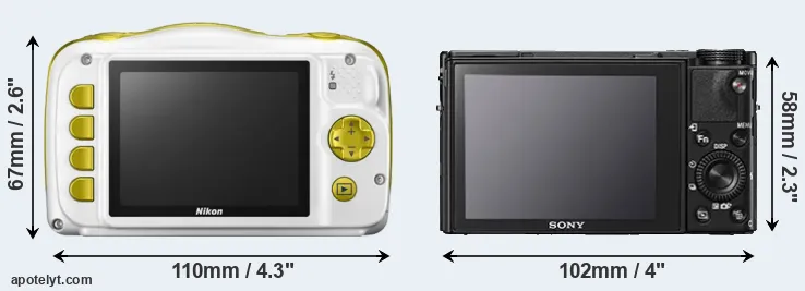 Comparison W150 or RX100 V rear