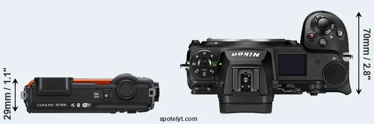 Compare W300 versus Z7 II top
