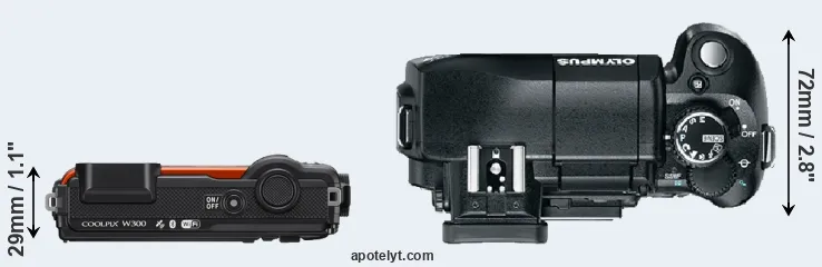 Compare W300 versus E-330 top