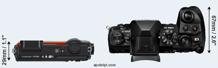Compare W300 versus E-M1 II top
