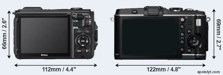 Comparison W300 or E-P3 rear