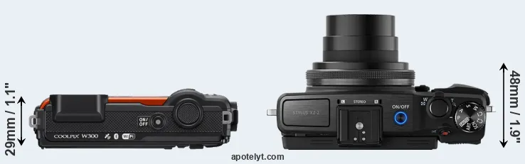 Compare W300 versus XZ-2 top