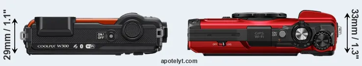 Compare W300 versus TG-7 top