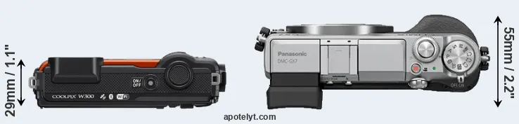 Compare W300 versus GX7 top