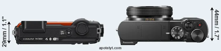 Compare W300 versus ZS100 top