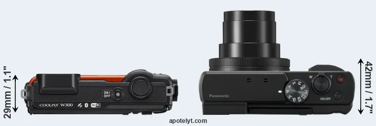 Compare W300 versus ZS80 top