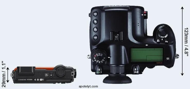 Compare W300 versus 645Z top