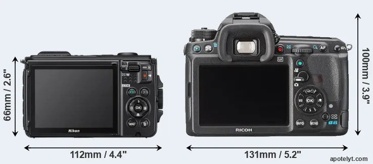 Comparison W300 or K-3 rear