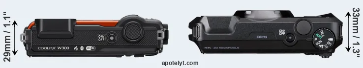 Compare W300 versus WG-8 top