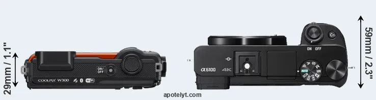 Compare W300 versus A6100 top