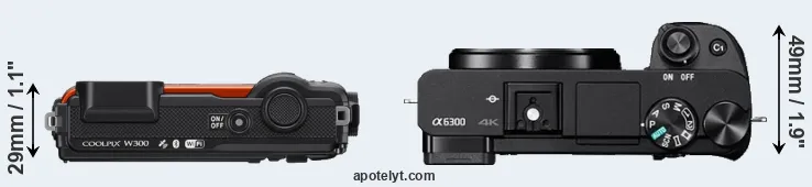 Compare W300 versus A6300 top