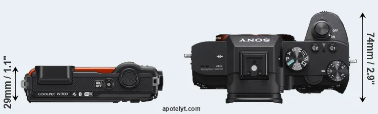 Compare W300 versus A7 III top