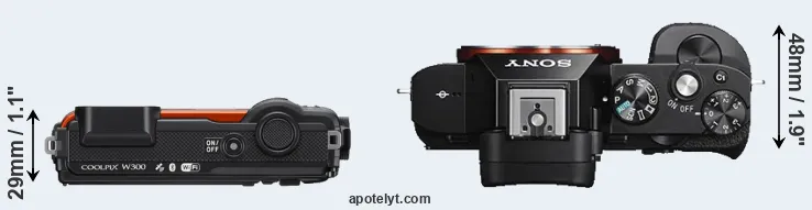 Compare W300 versus A7S top