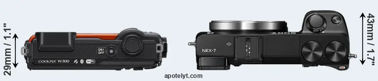 Compare W300 versus NEX-7 top