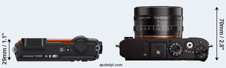 Compare W300 versus RX1 top