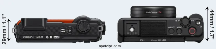 Compare W300 versus ZV-1 top