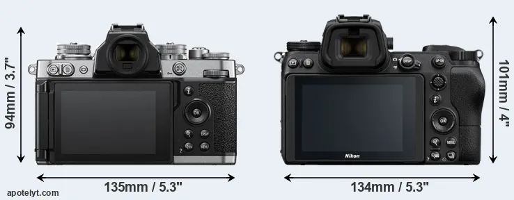 Comparison Z fc or Z6 rear