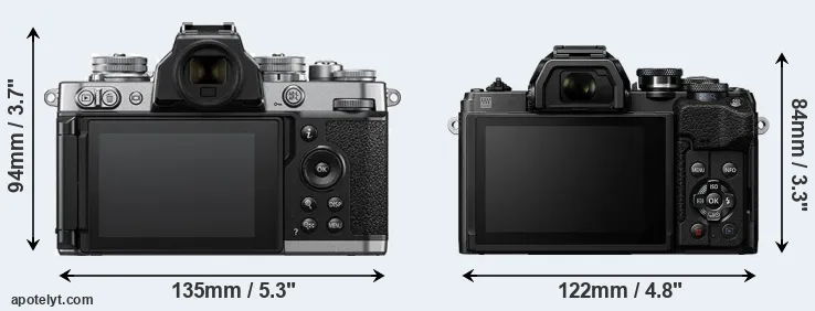 Comparison Z fc or E-M10 IV rear