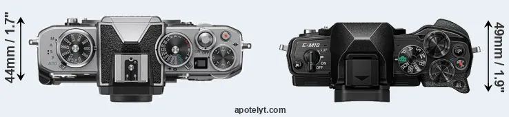 Compare Z fc versus E-M10 IV top