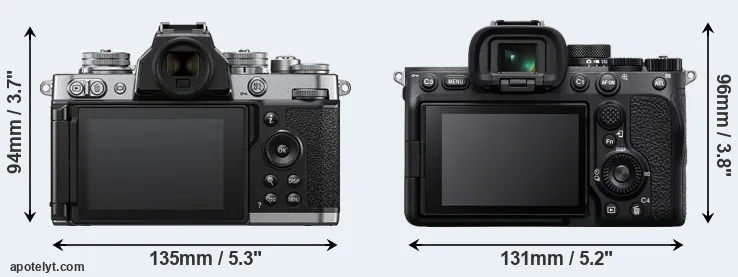 Comparison Z fc or A7 IV rear