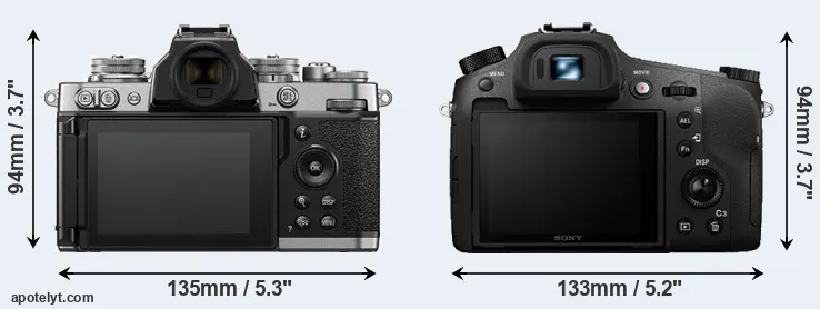 Comparison Z fc or RX10 III rear