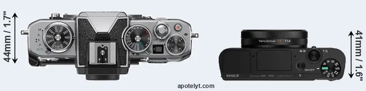 Compare Z fc versus RX100 IV top