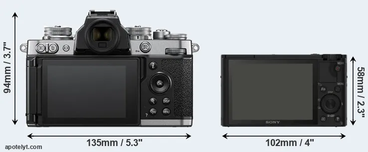 Comparison Z fc or RX100 rear