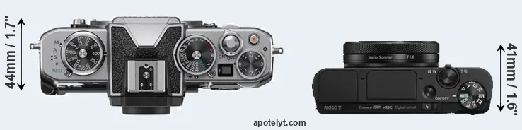 Compare Z fc versus RX100 V top