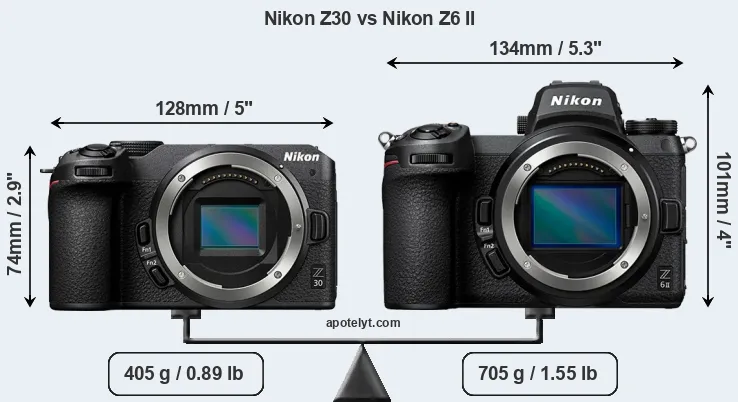 Size Nikon Z30 vs Nikon Z6 II
