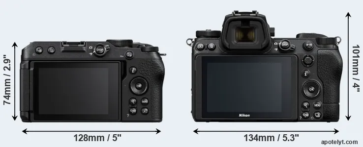 Comparison Z30 or Z6 II rear