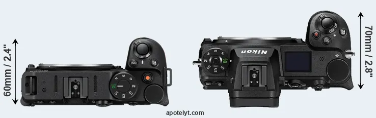 Compare Z30 versus Z6 II top