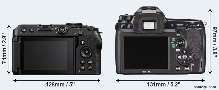 Comparison Z30 or K-5 II rear