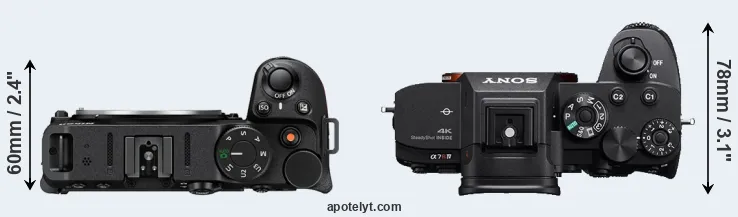 Compare Z30 versus A7R IV top