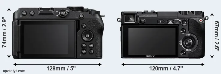 Comparison Z30 or NEX-7 rear