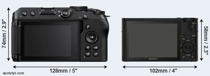 Comparison Z30 or RX100 rear